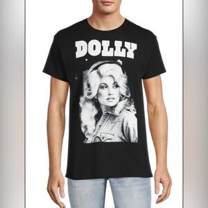 Dolly Parton Men's Portrait Black White Graphic Short Sleeves T-Shirts Size 2X